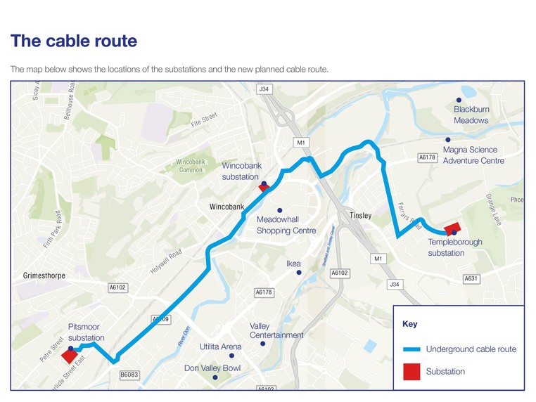 Sheffield Cables Route