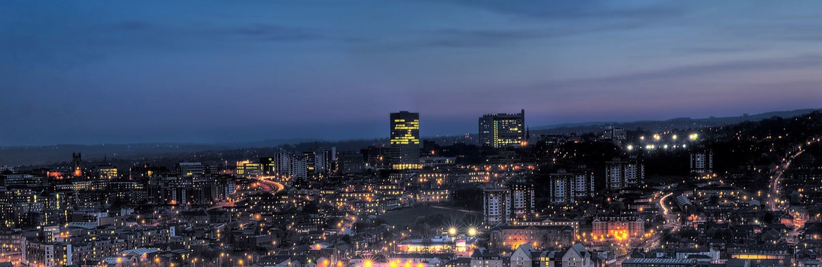 Sheffield city at night