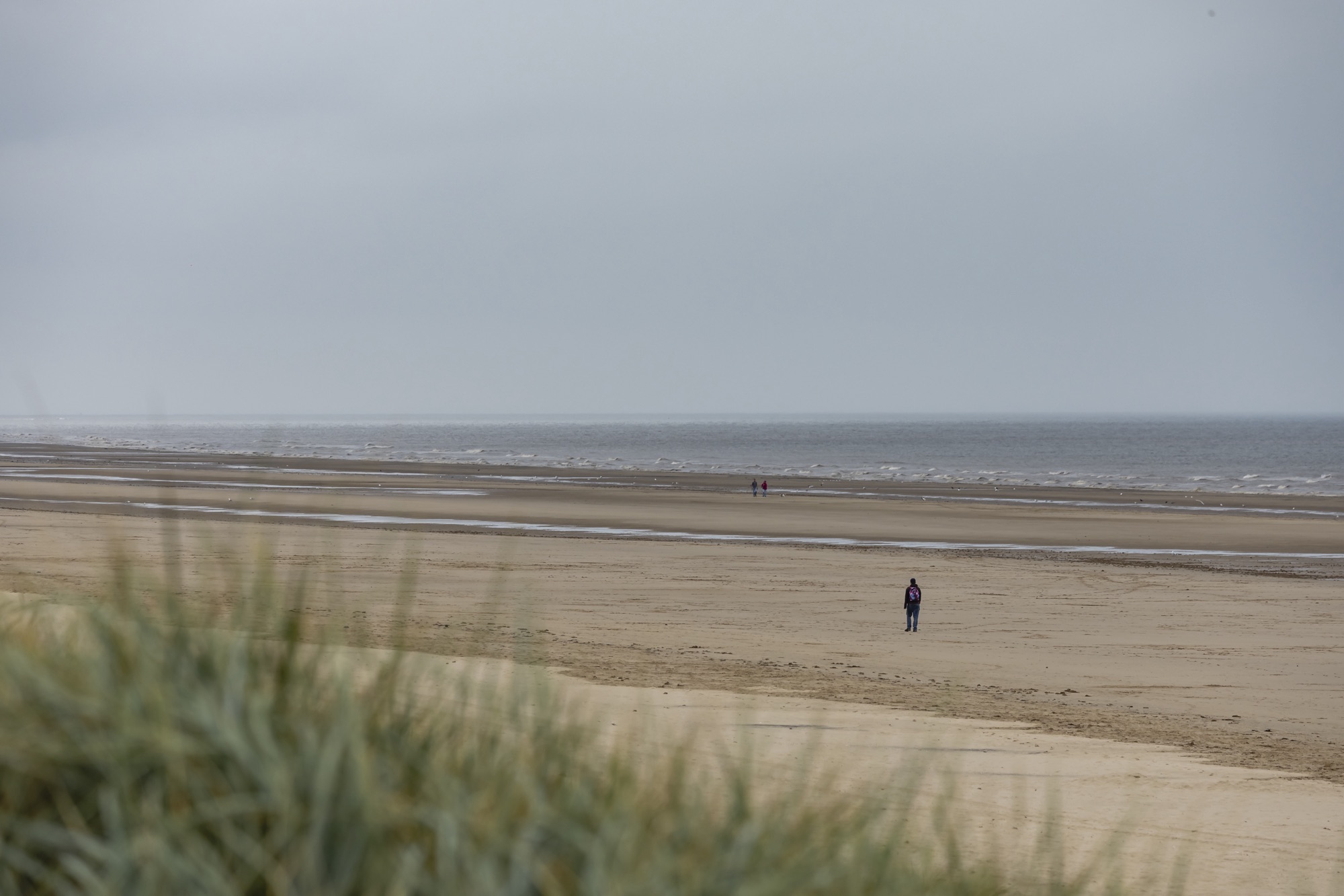 Person walking down beach