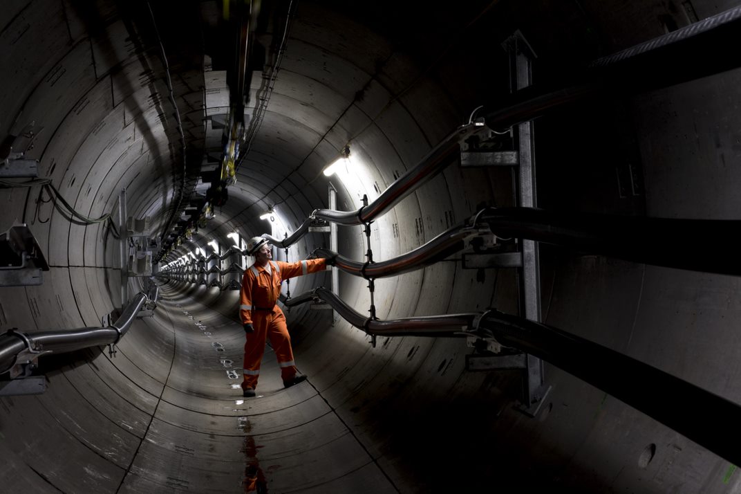 Field worker inside london power tunnels