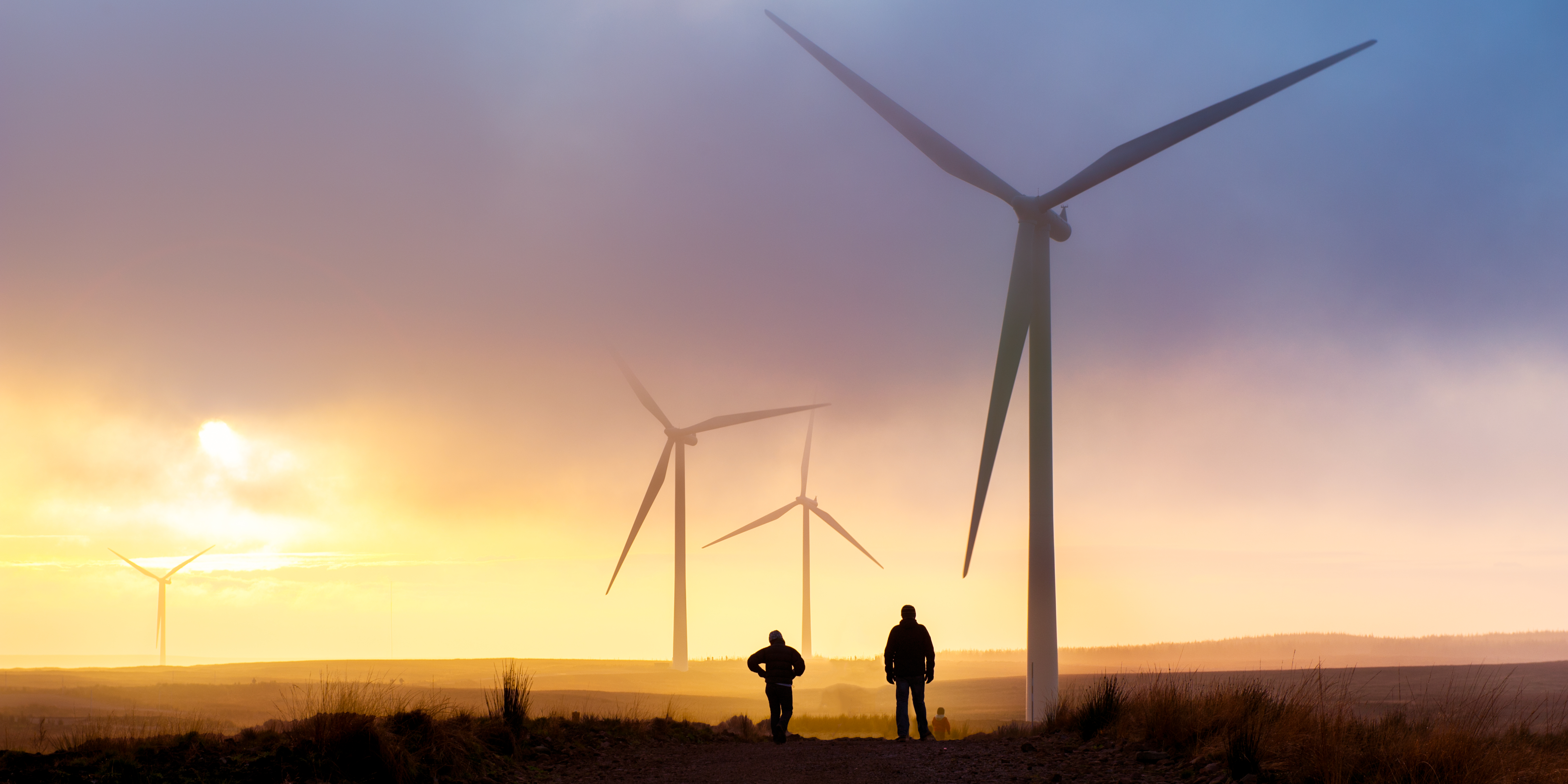 Wind turbines at dawn