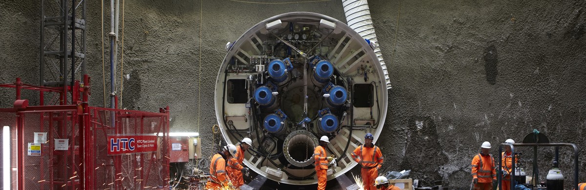 London Power Tunnels TBM at base of shaft