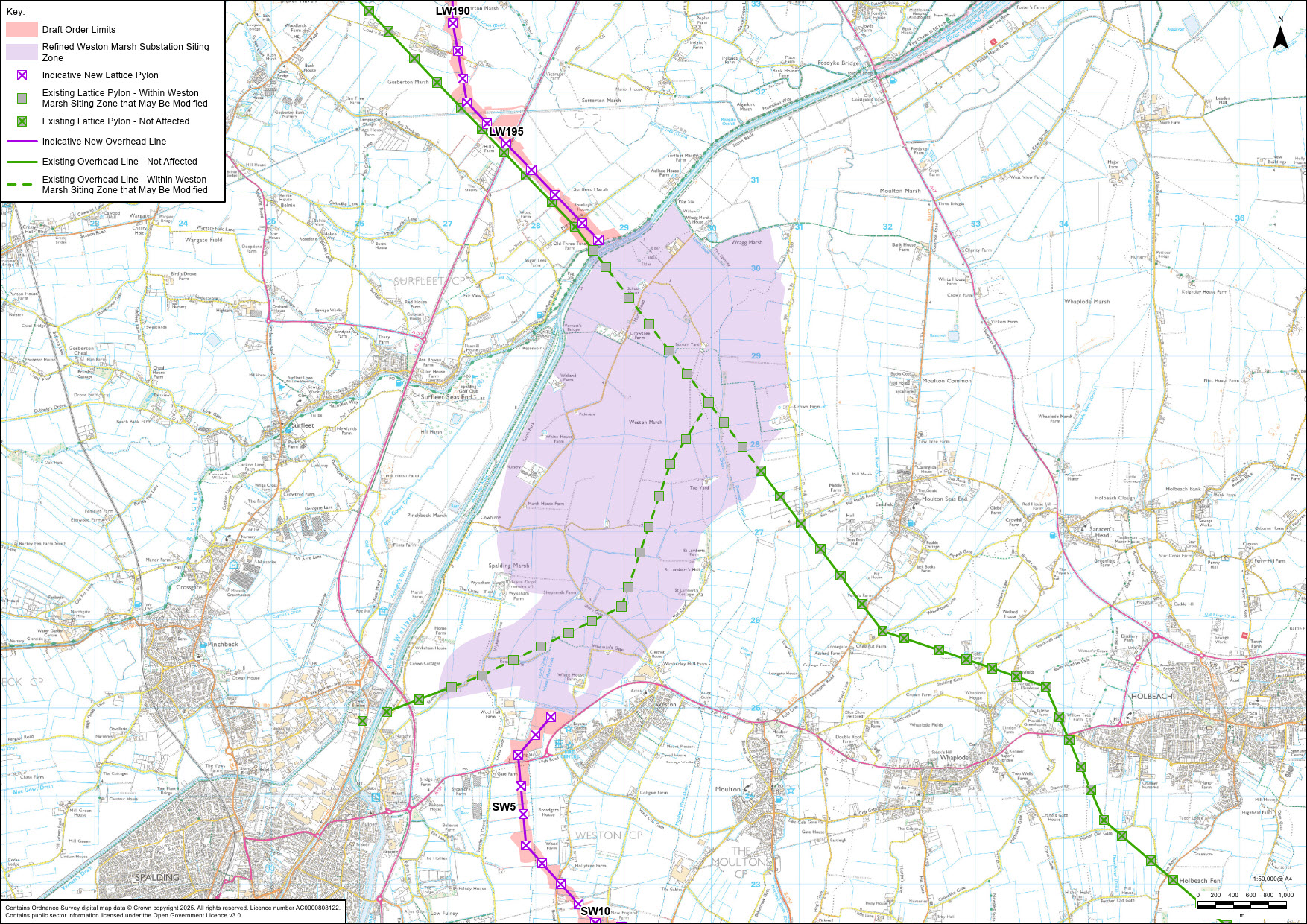 Route section 5 Refined Weston Marsh Substation Siting Zone