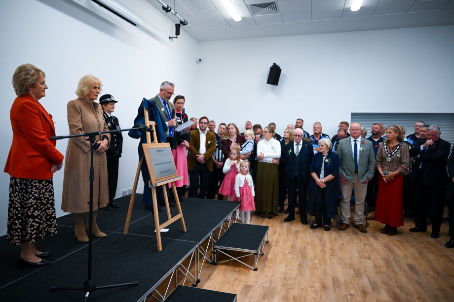Queen Camilla at Bromham Community Hub opening 