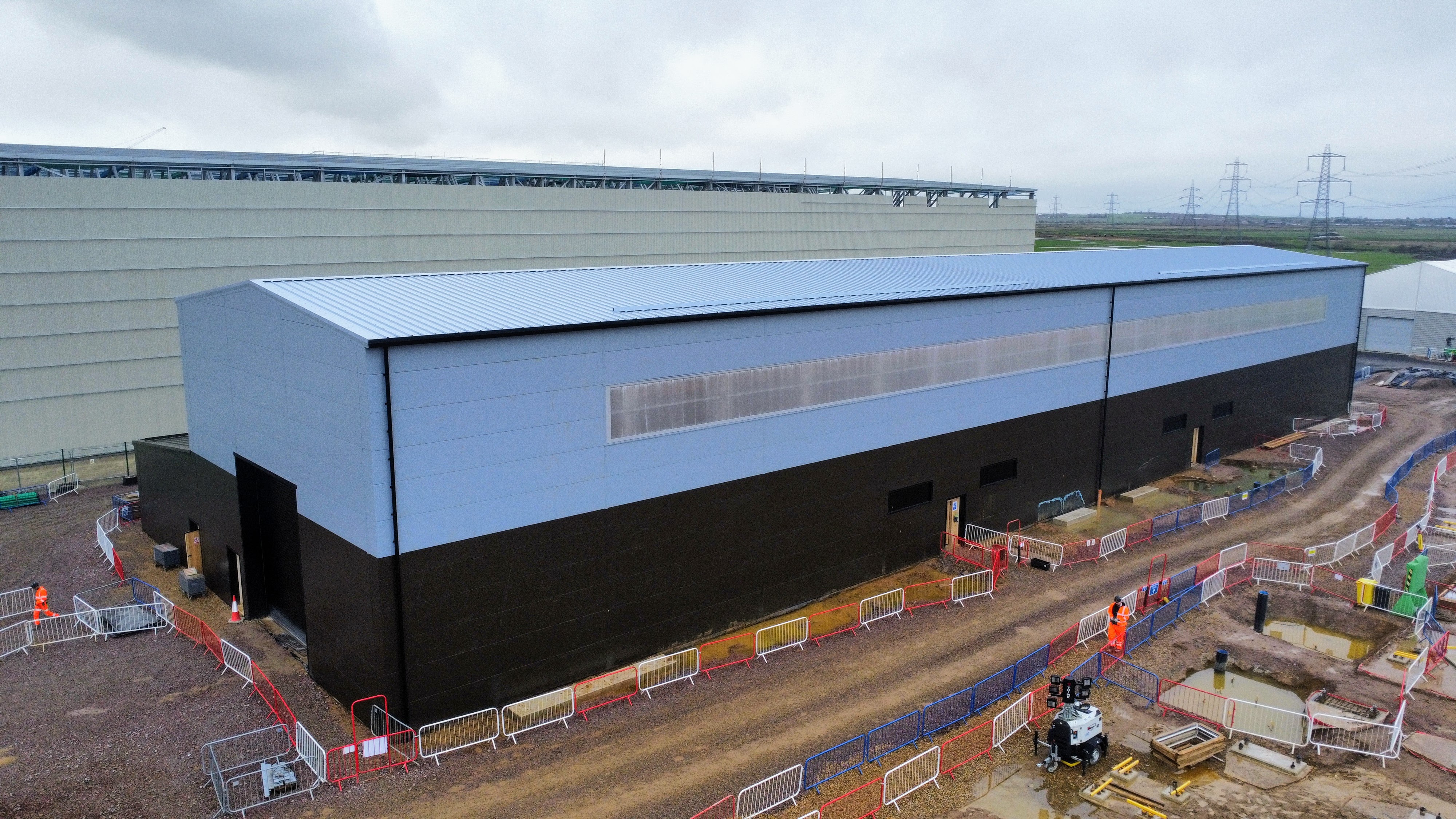 An aerial view of National Grid's new Wallend substation