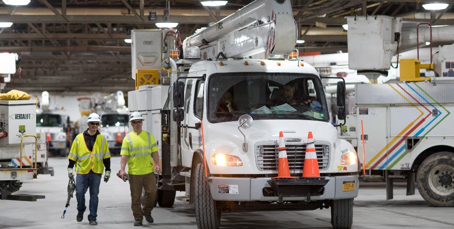 National Grid Crew with Storm truck