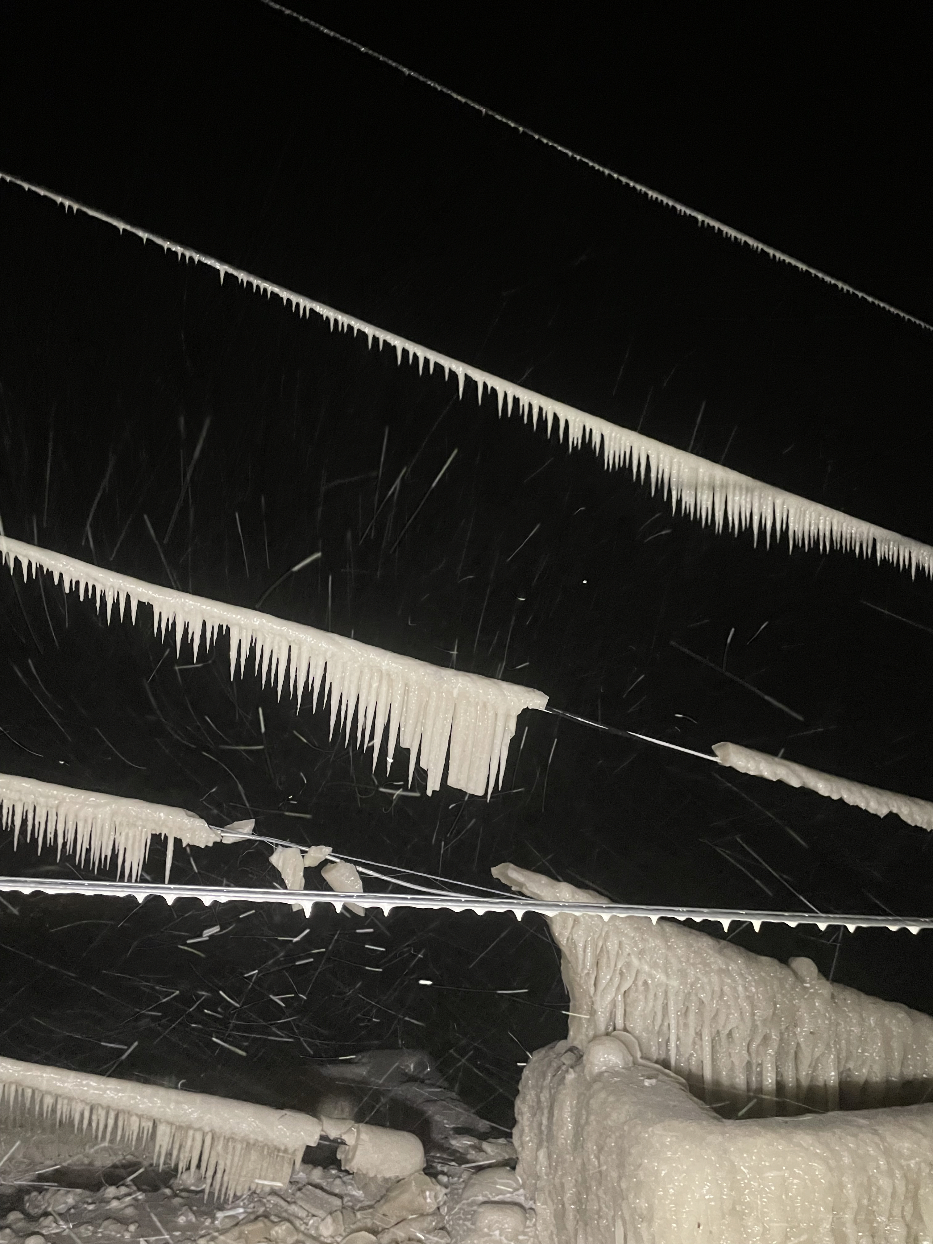 Snow covered power line
