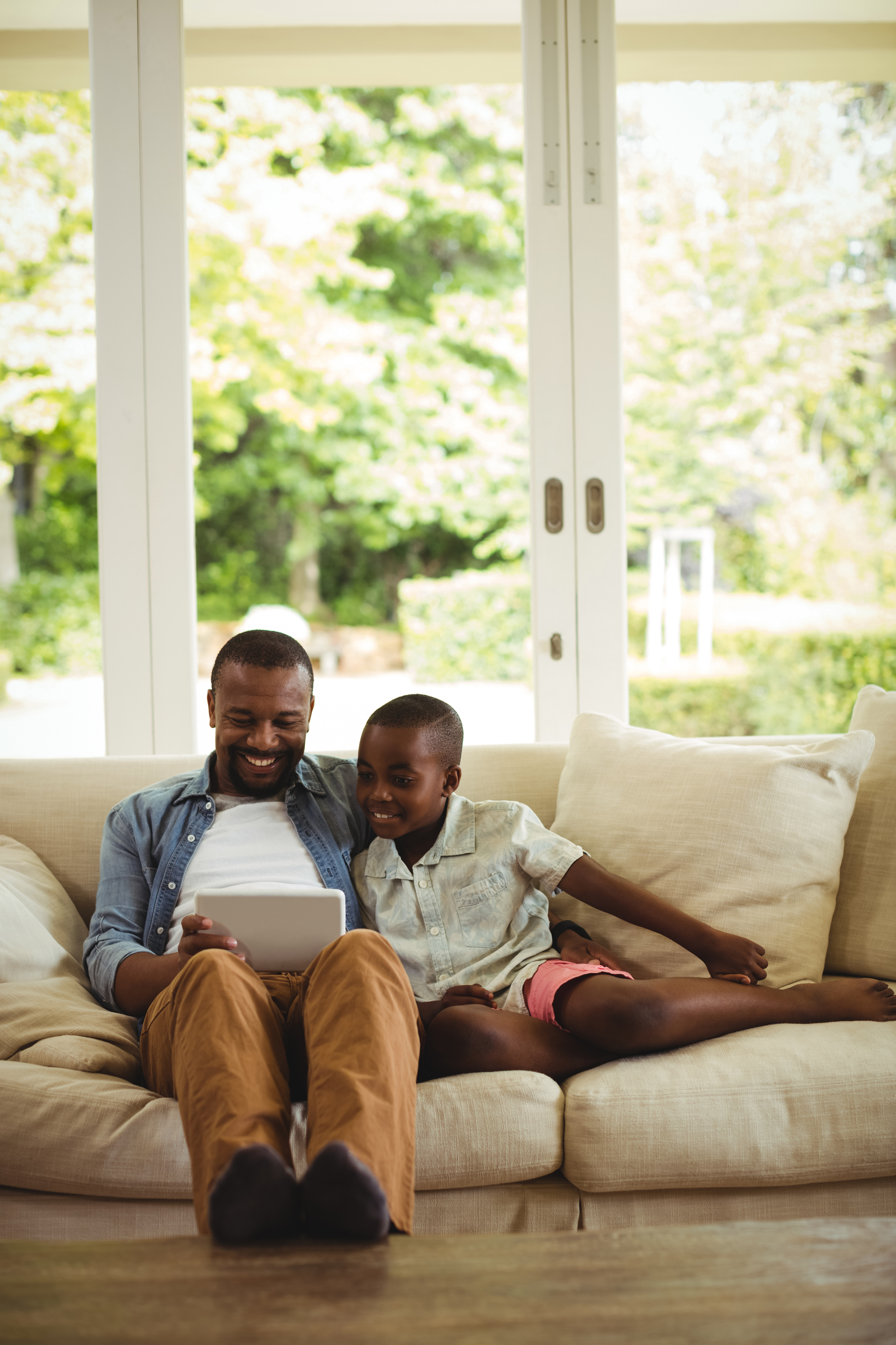 Father And Son using tablet