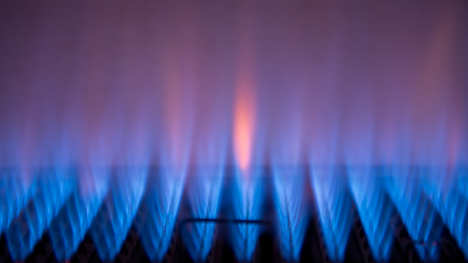 Blue natural gas flame 
