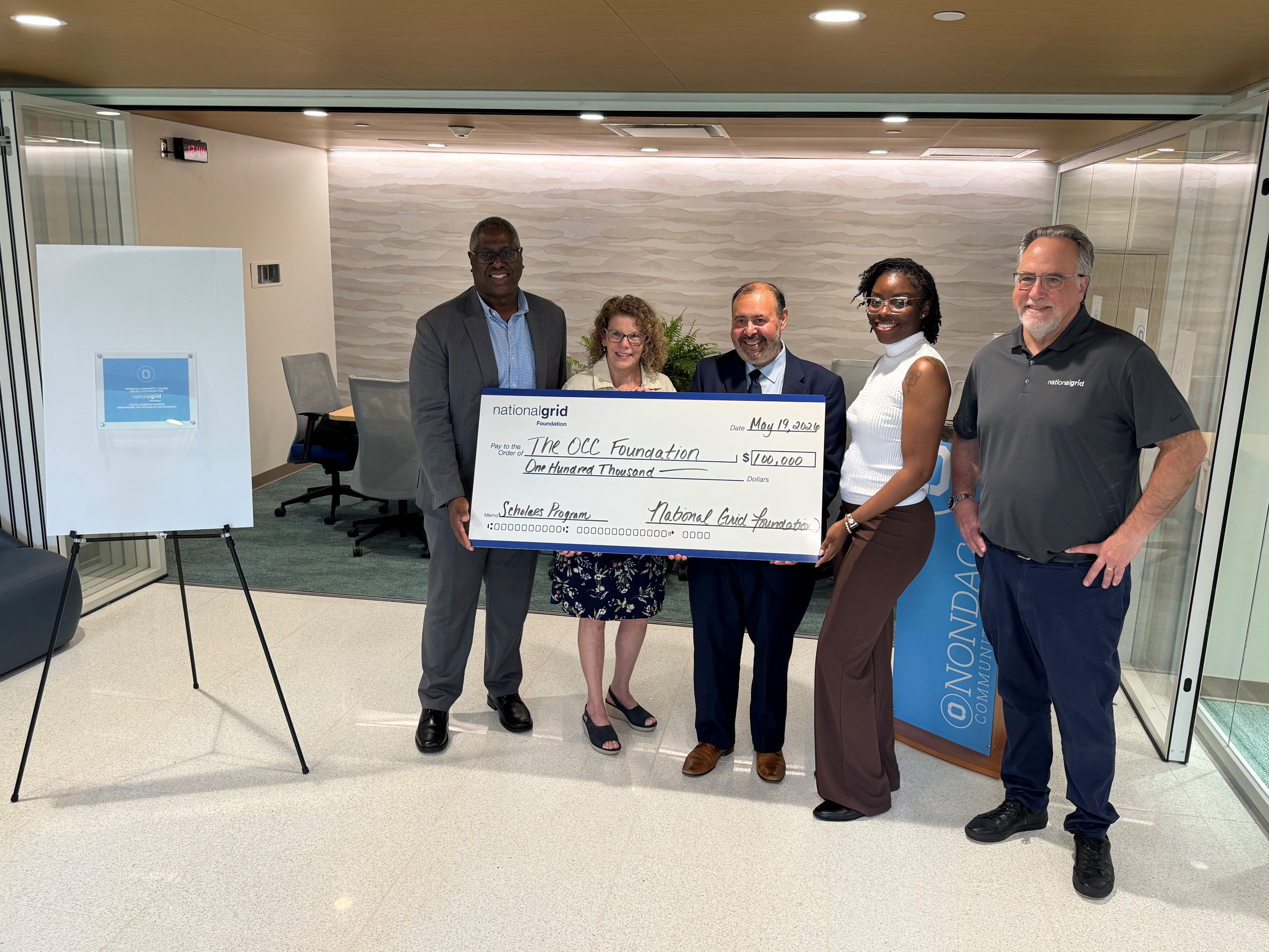 National Grid Foundation check presentation at OCC