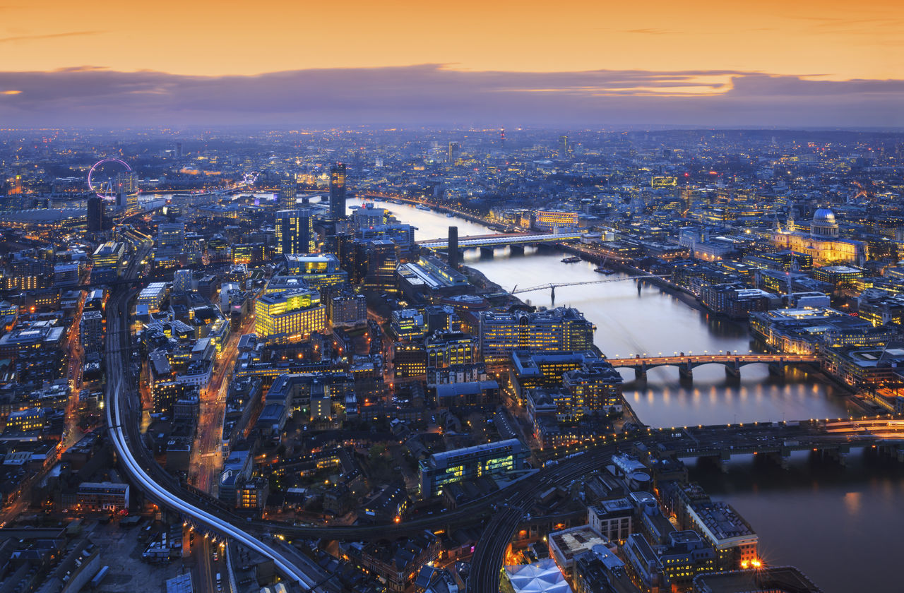 Aerial pic of London for National Grid London Power Tunnels