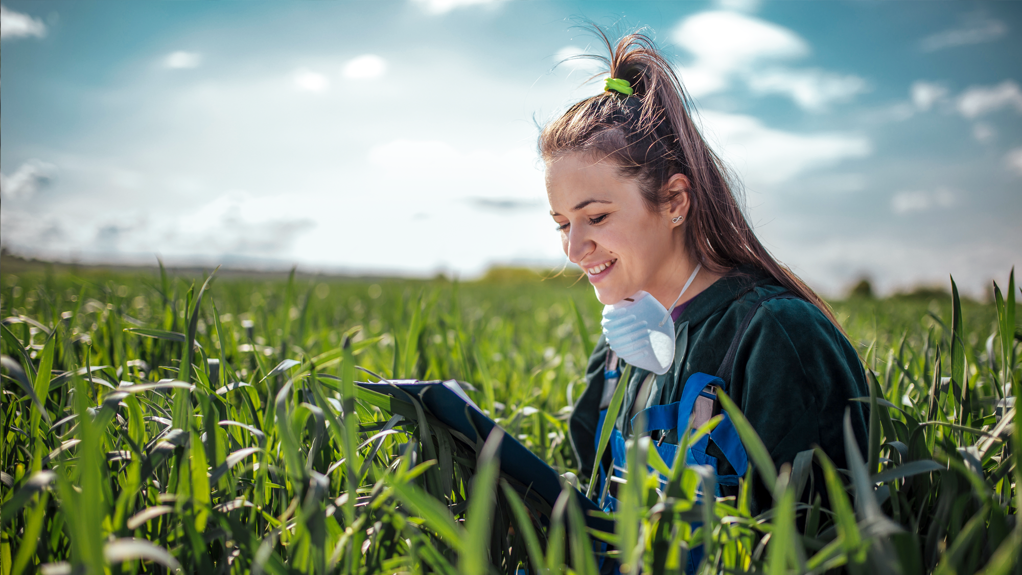 Agriculture engineer in a field