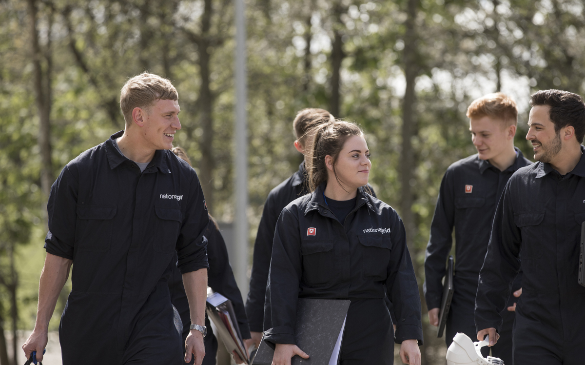 Apprentices at National Grid's Eakring training centre -  used for the Naional Grid story' 7 reasons to choose an apprenticeship'