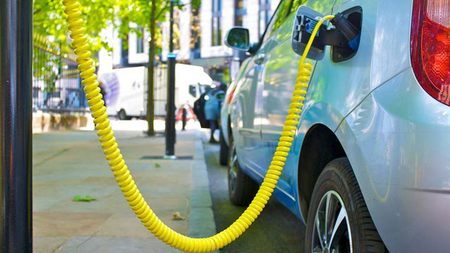 Electric car charging in the Street used for National Grid's '6 myths about electric vehicles busted' article