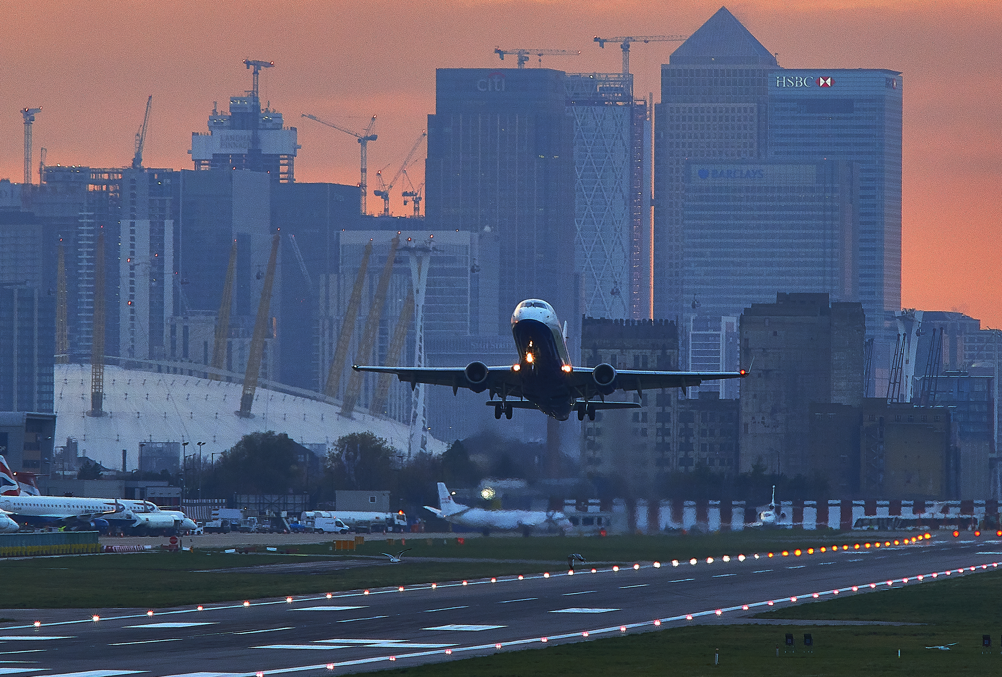 Plane taking off in London