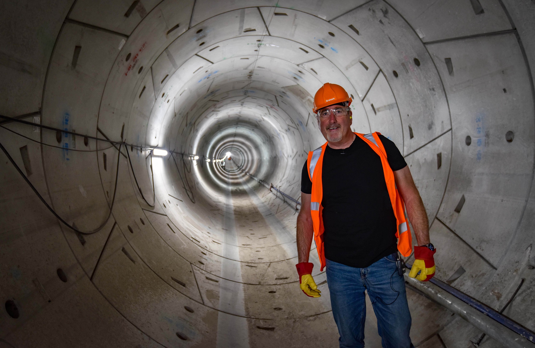 Graham Boanas in National Grid's tunnel under the Humber