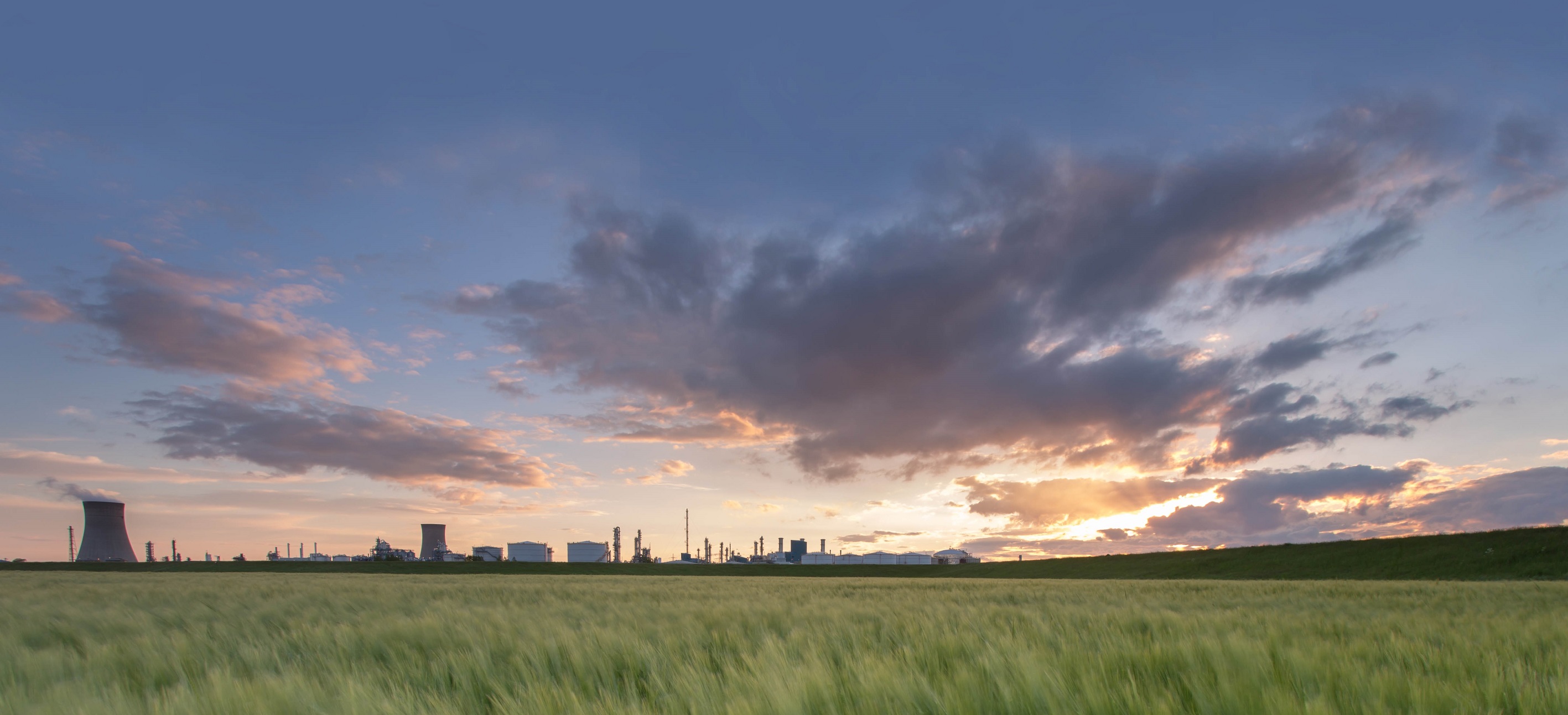 Sunset over Humber and countryside