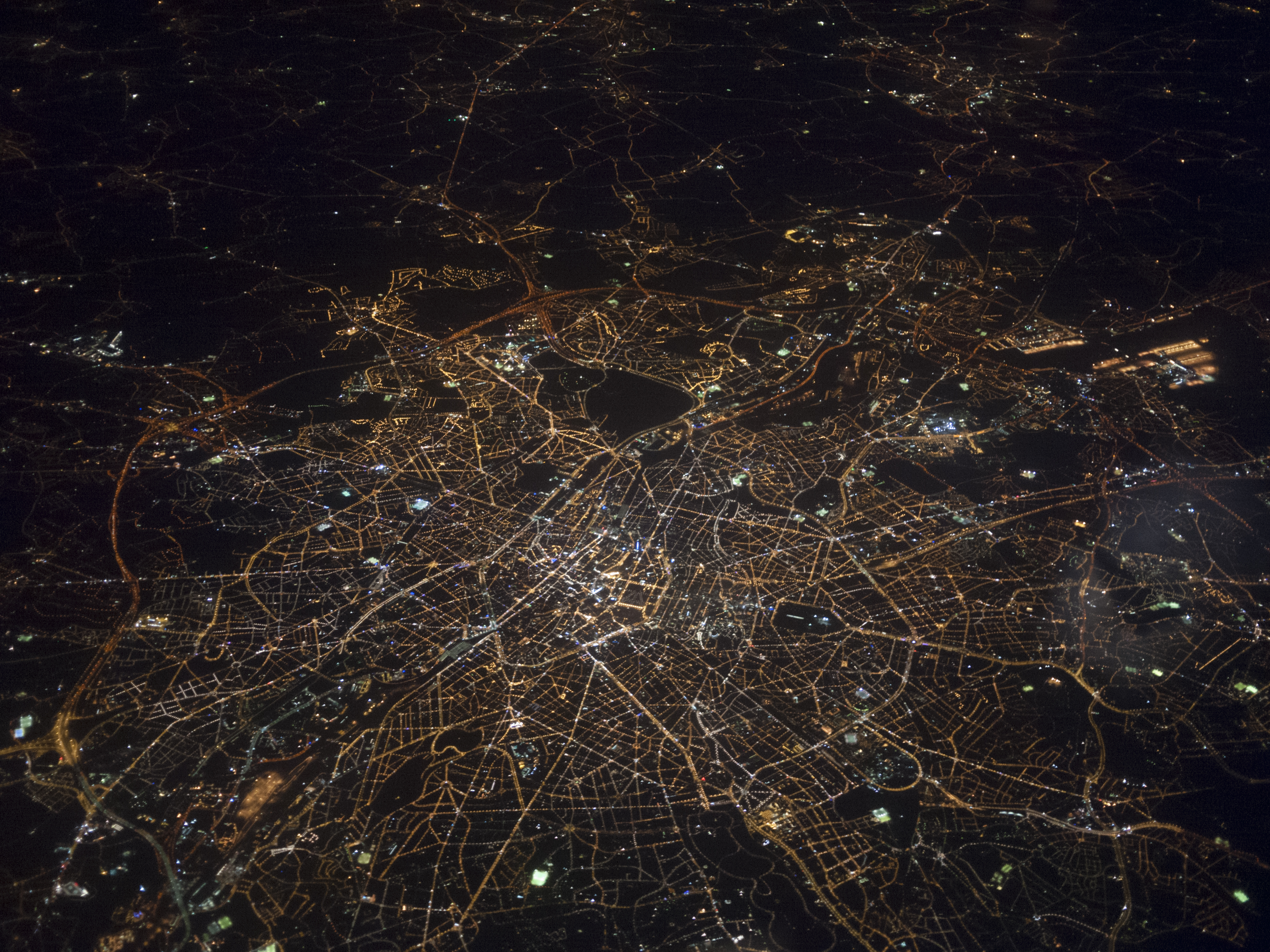 London aerial view at night