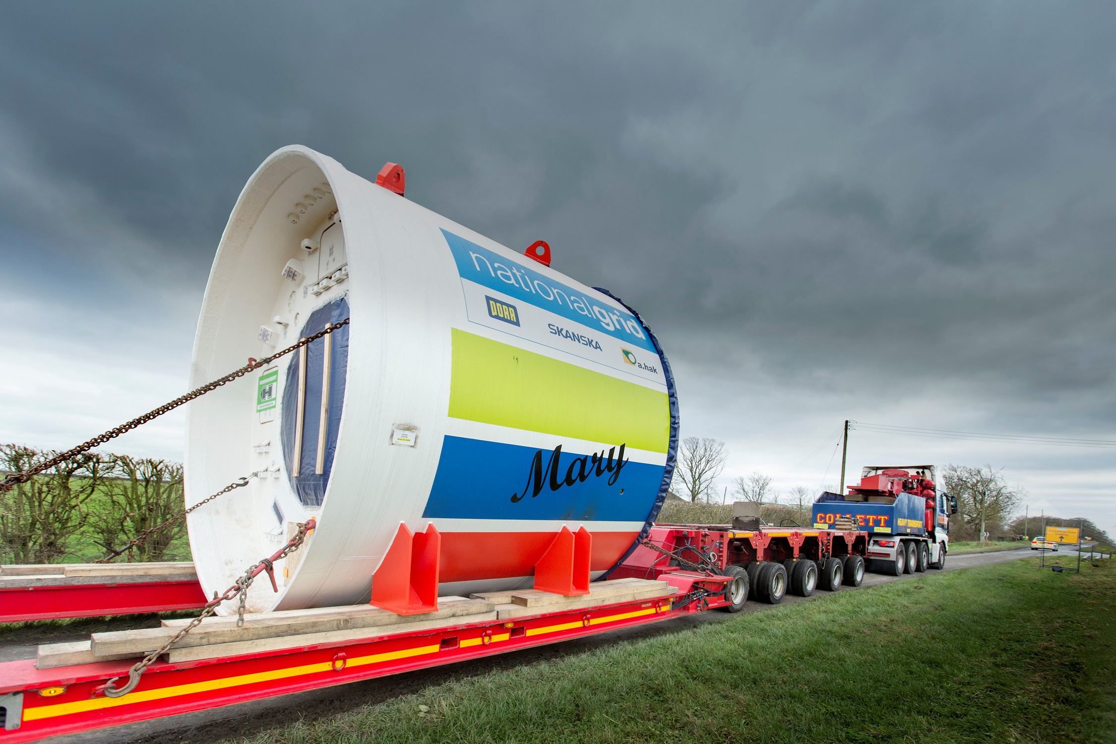 Boring machine 'Mary' on a truck