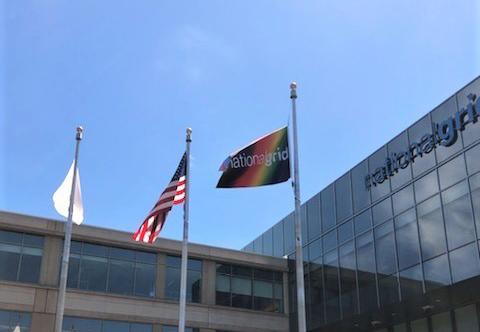 National Grid's Pride flag outside our office in Waltham, US