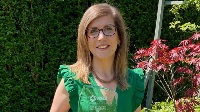 National Grid's Susan with her WES 2021 'top female engineer' award