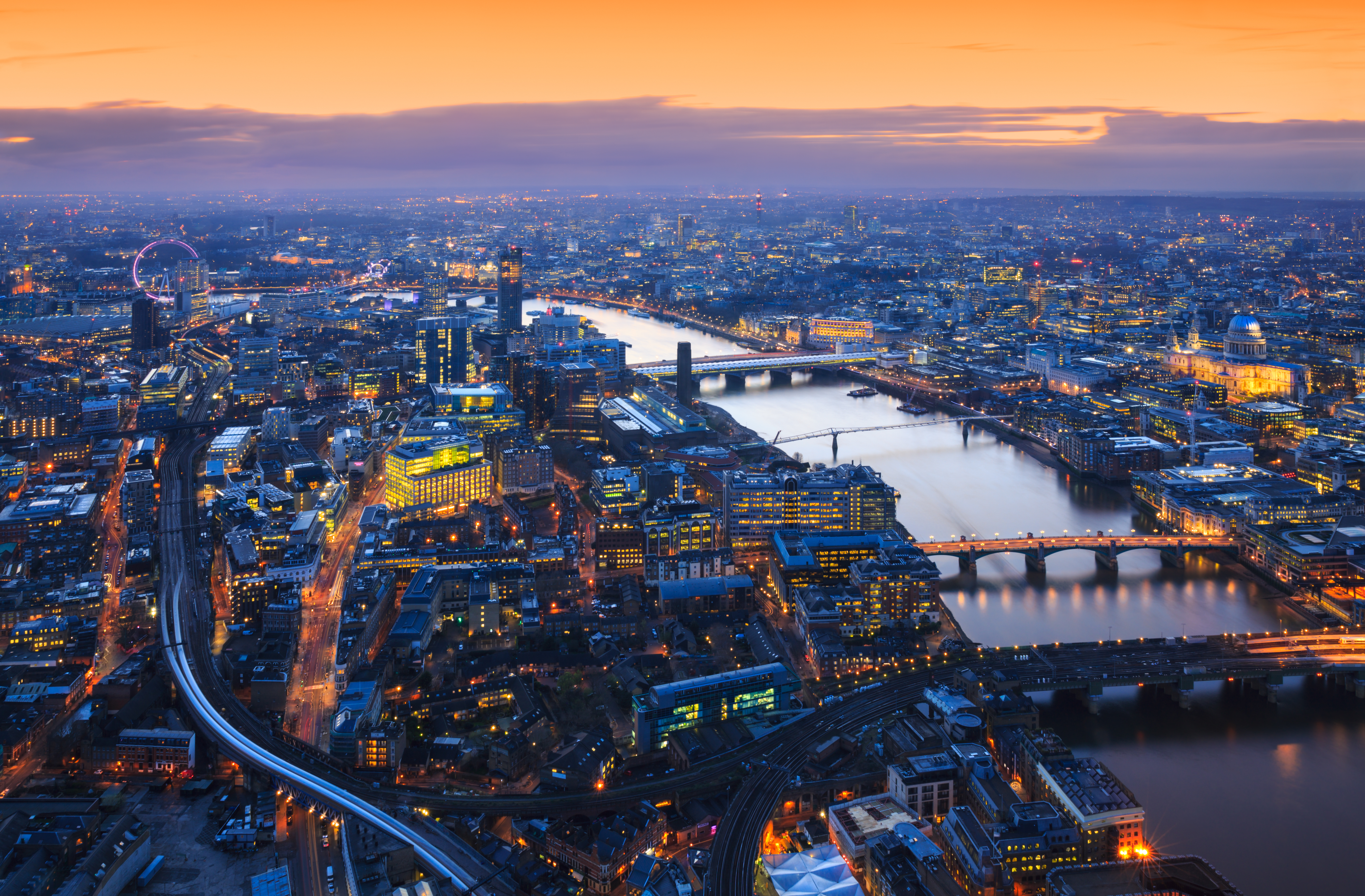 Aerial view of London