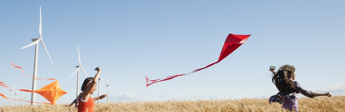 Children Flying Kites