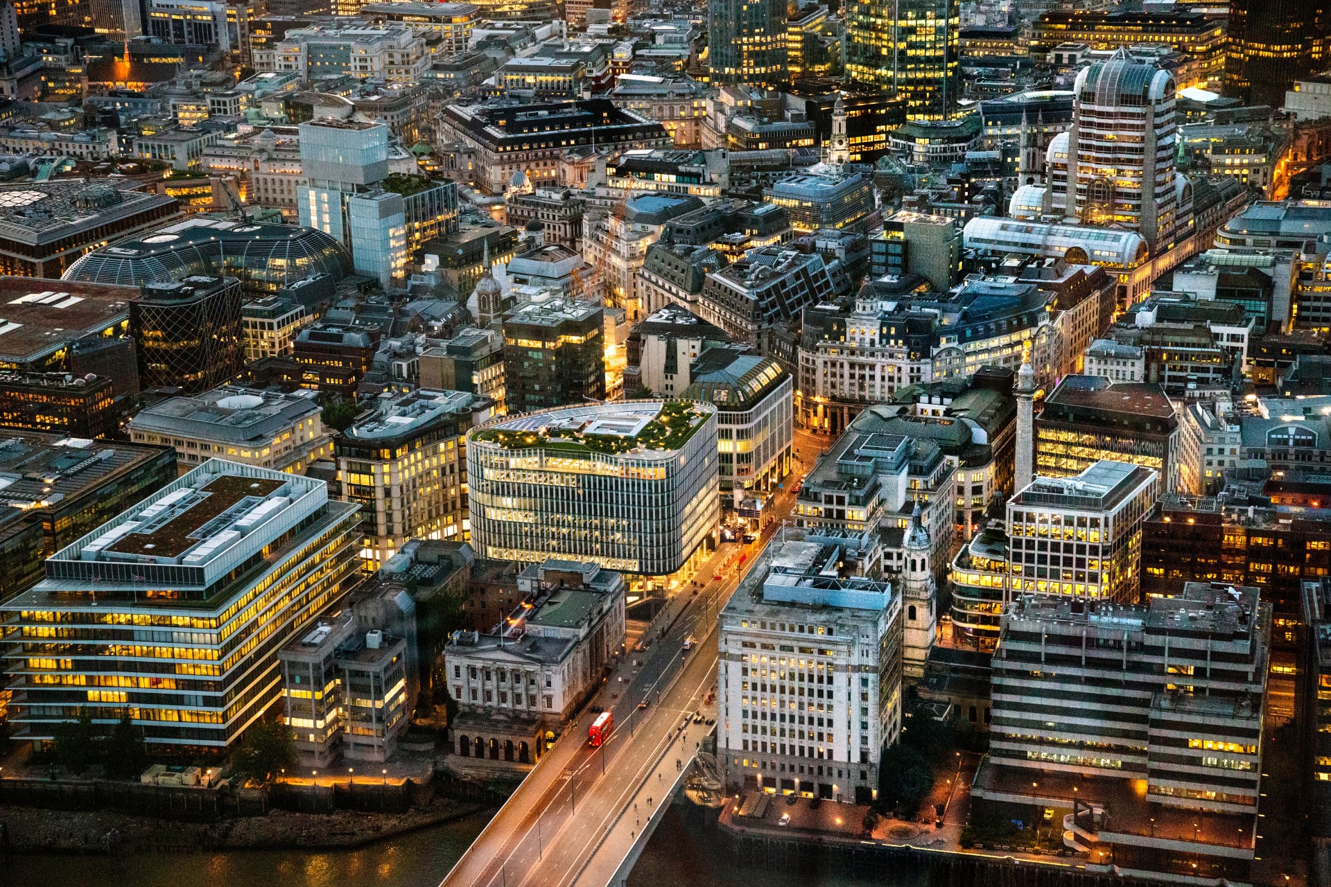 Aerial shot of lit up city - used for the National Grid story 'Sky's COBRA series - a (solar) storm in a teacup or genuine possibility?'