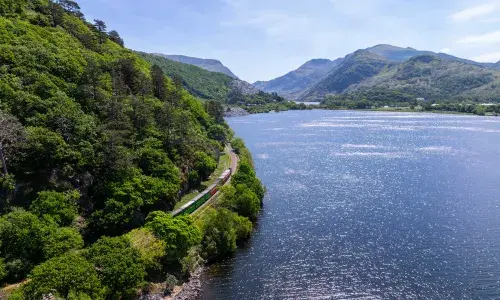 A view of the Gwynedd landscape with Dinorwig power station in the background