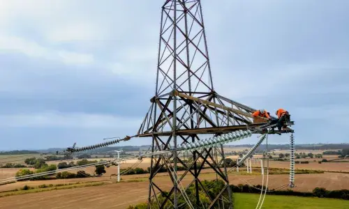 National Grid overhead line apprentices at Eakring training centre