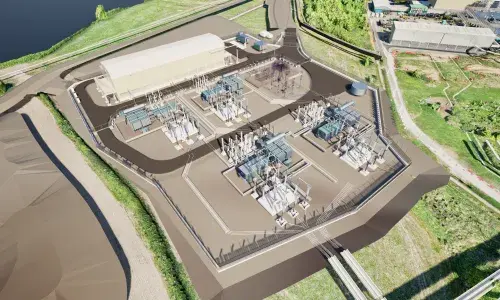 Visualisation of the new the Letchmore Heath substation. 