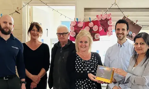 National Grid project team donates projector and screen to support Stocking Pelham Village Hall 