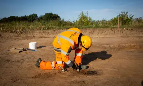 Archaeological works taking place on the Viking Link route.