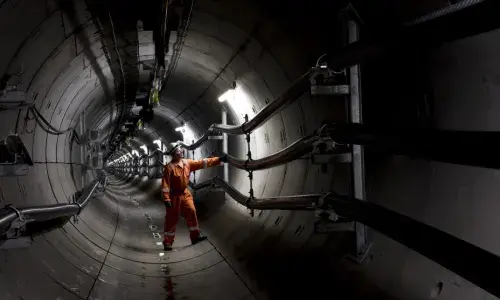 Field worker inside london power tunnels