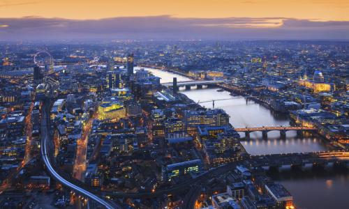 Aerial pic of London for National Grid London Power Tunnels