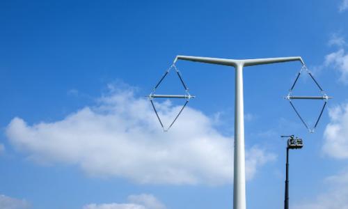 New electricity T-pylon under construction
