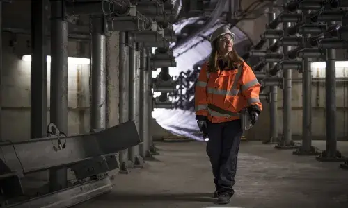 Female grad working in London Power Tunnels