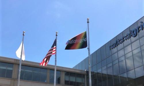 National Grid's Pride flag outside our office in Waltham, US