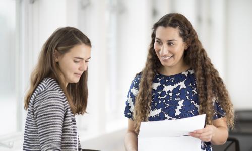Photo of Sarah Woolham-Jaffier with female colleague - used for the National Grid story 'Sarah Woolham-Jaffier: rewiring London'