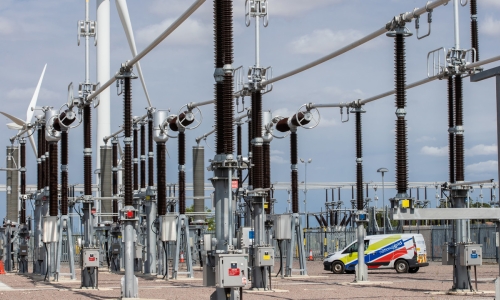 National Grid branded van at Bicker Fen substation