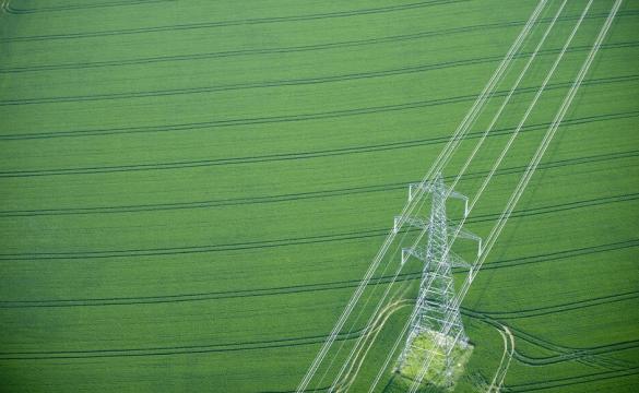 Pylon in a field
