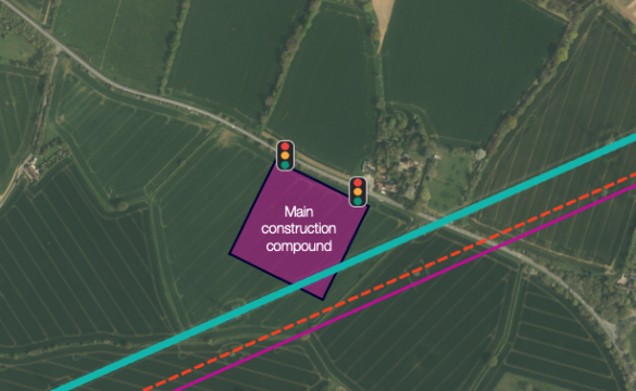 Map of main construction compound