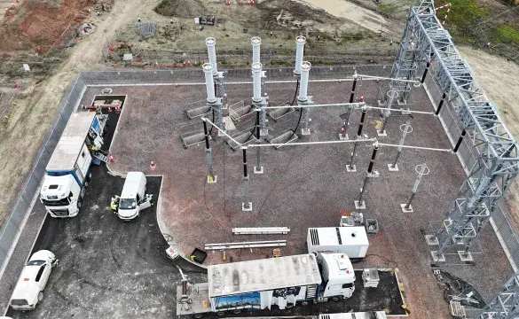 Drone image of HV testing 