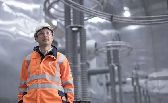 Personnel at the IFA2 interconnector site.
