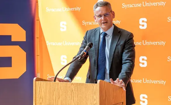 A man giving the speech
