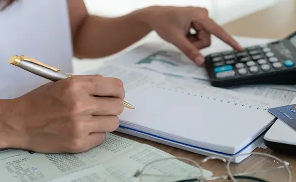A person doing calculations