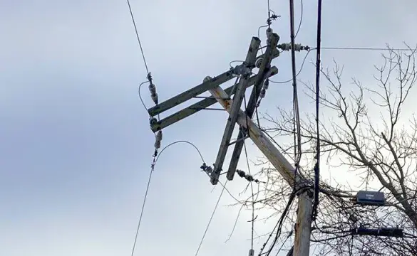 Broken Utility poles after storm 