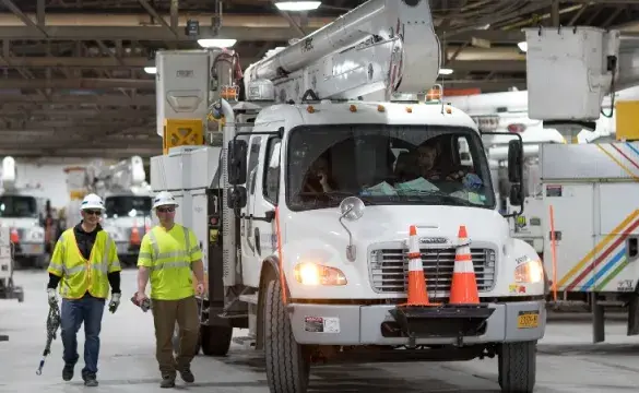 utility workers Preparing for storm impact 