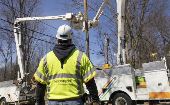 Restoring power lines after storm 