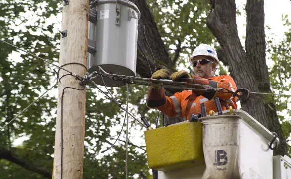 Power restoration after storm damage